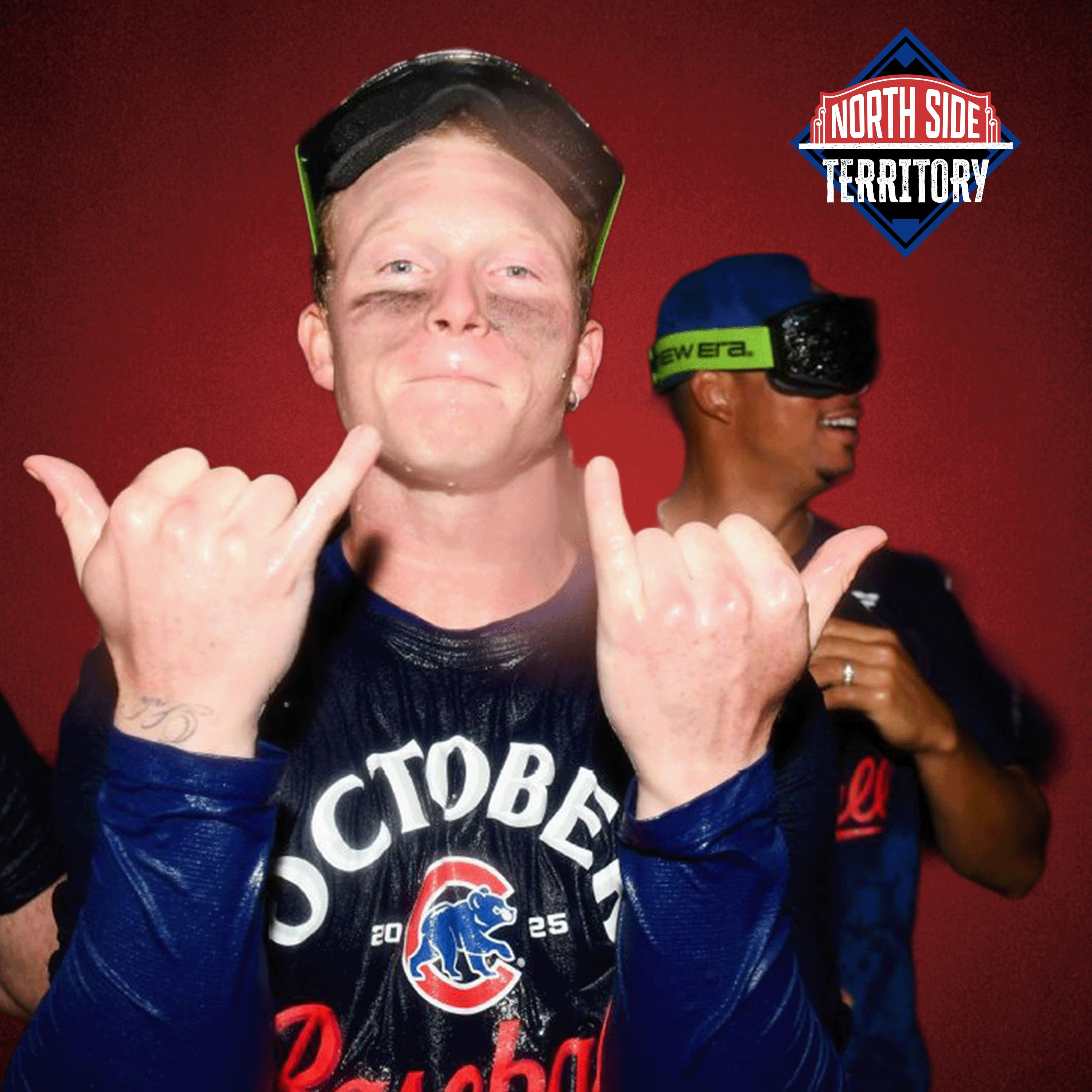 The clubhouse scene as the Cubs clinched their playoff spot