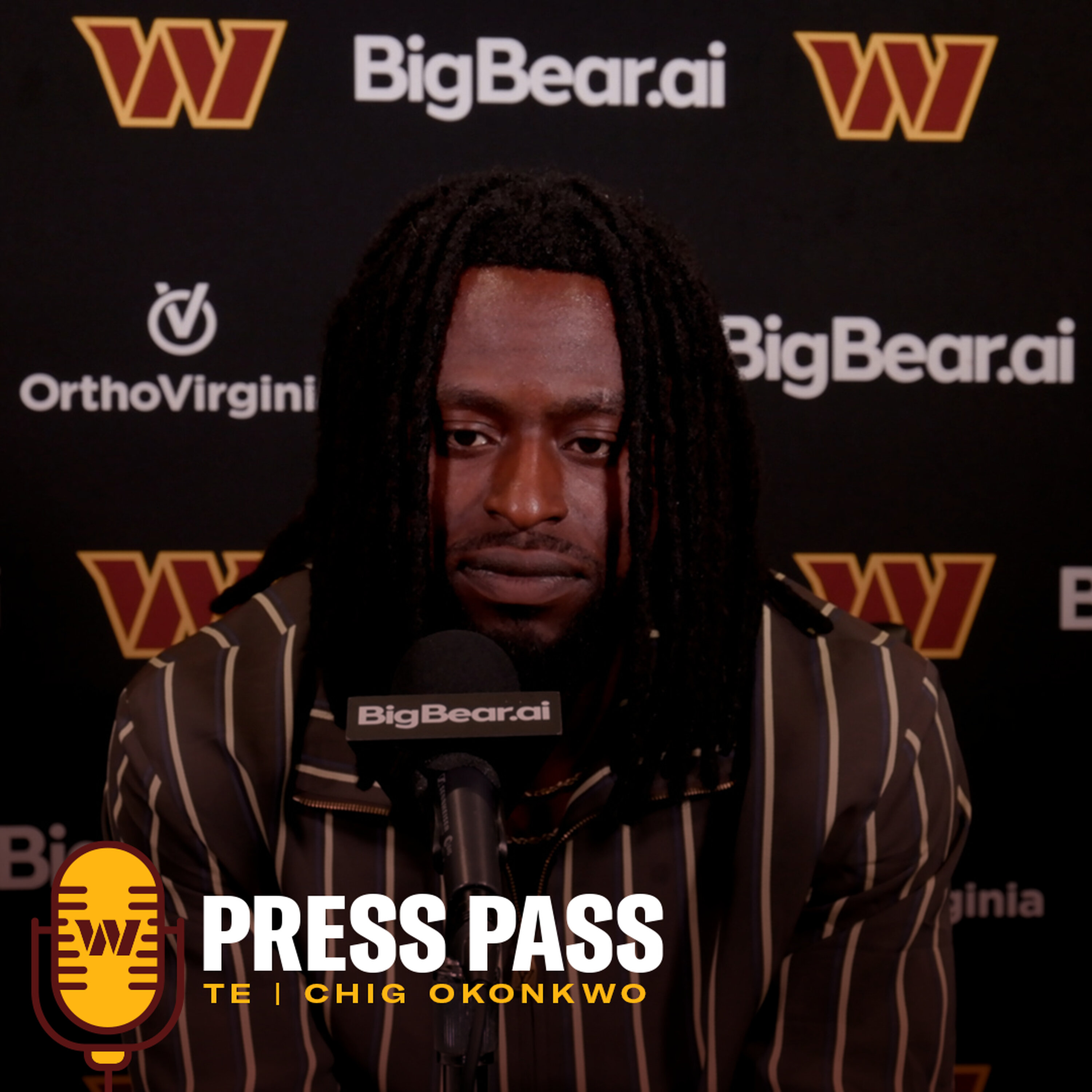 TE Chig Okonkwo | March 12, 2026 | Press Pass | Washington Commanders | NFL episode artwork