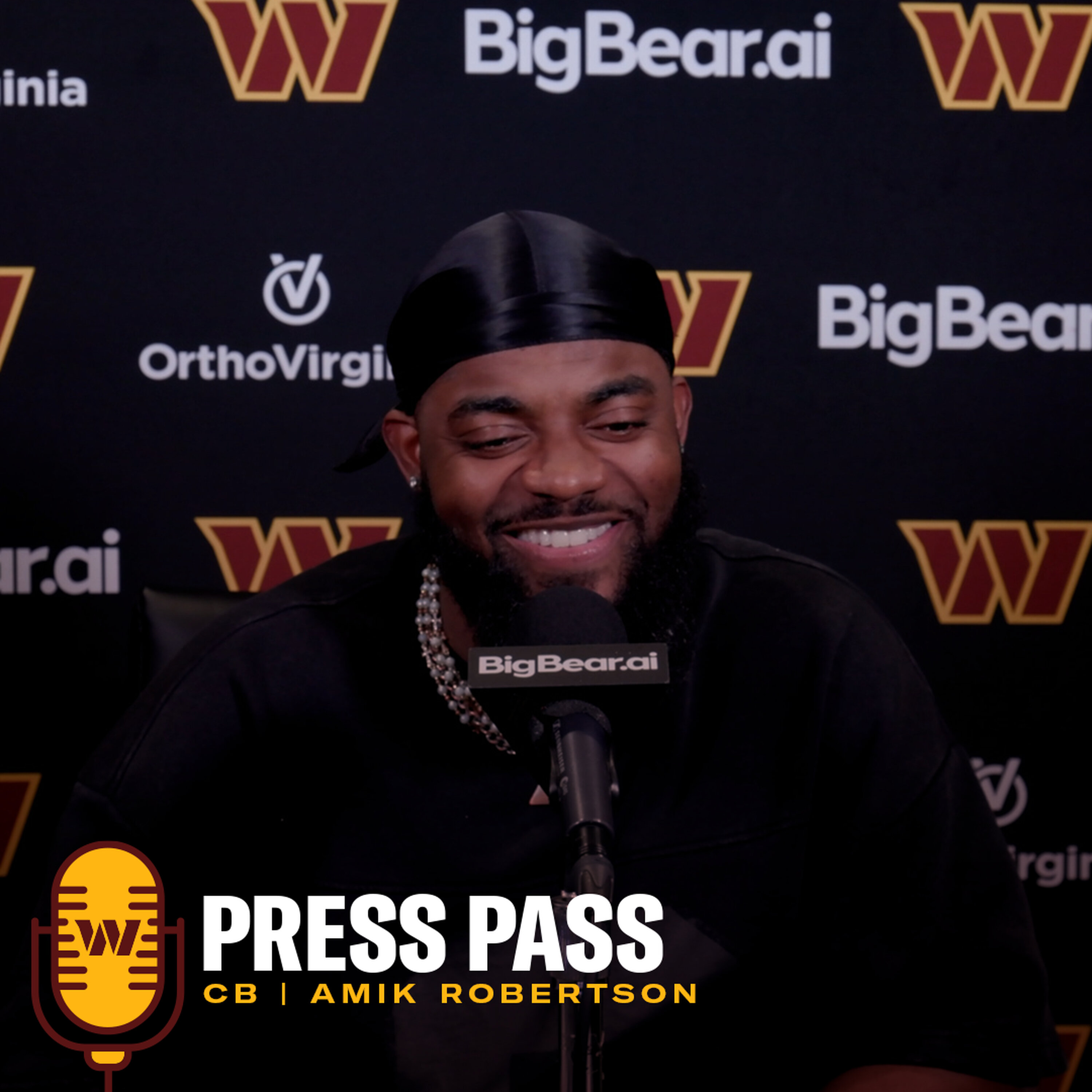 CB Amik Robertson | March 12, 2026 | Press Pass | Washington Commanders | NFL episode artwork