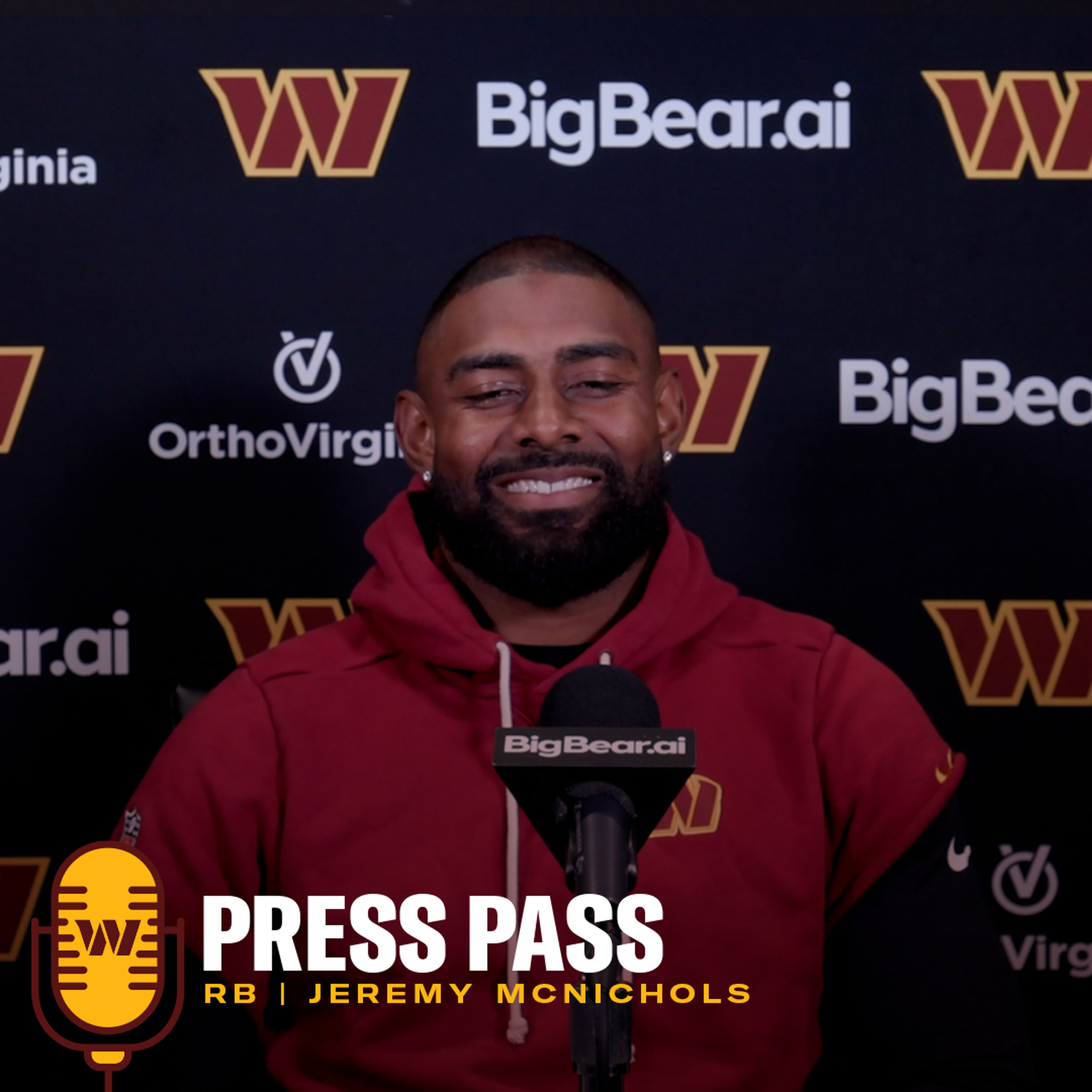 RB Jeremy McNichols | March 19, 2026 | Press Pass | Washington Commanders | NFL episode artwork
