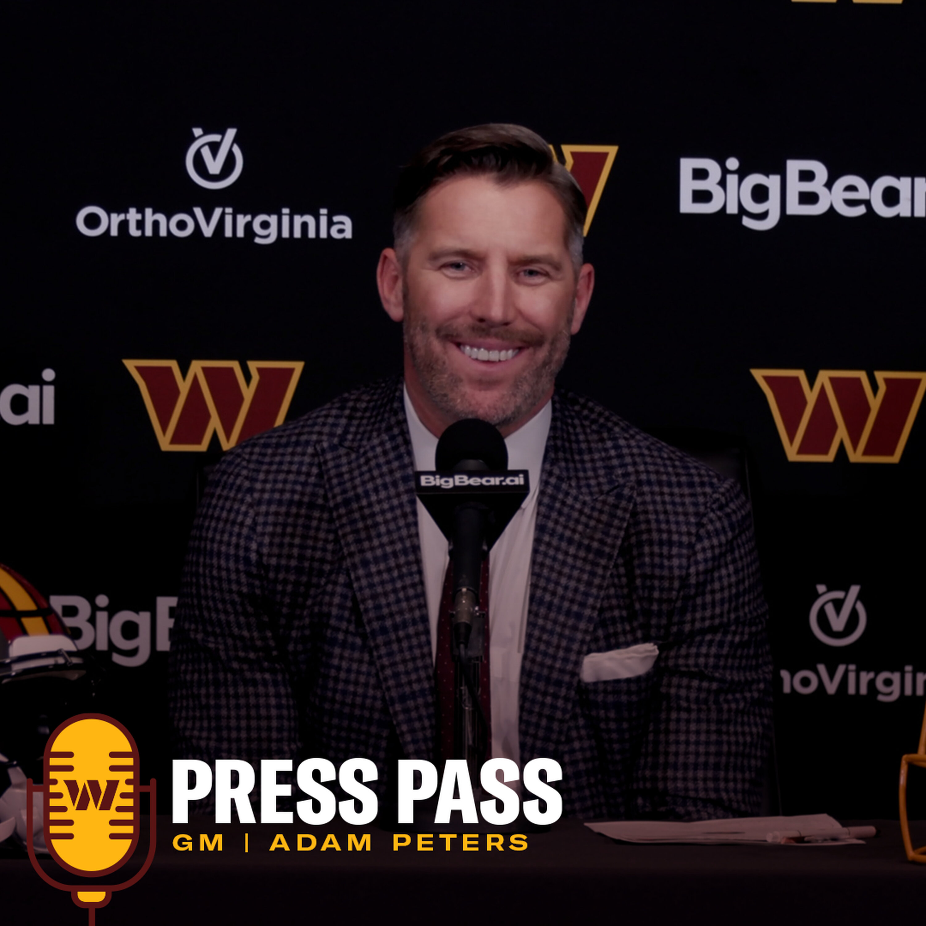 GM Adam Peters | April 24, 2026 | Press Pass | Washington Commanders | NFL episode artwork