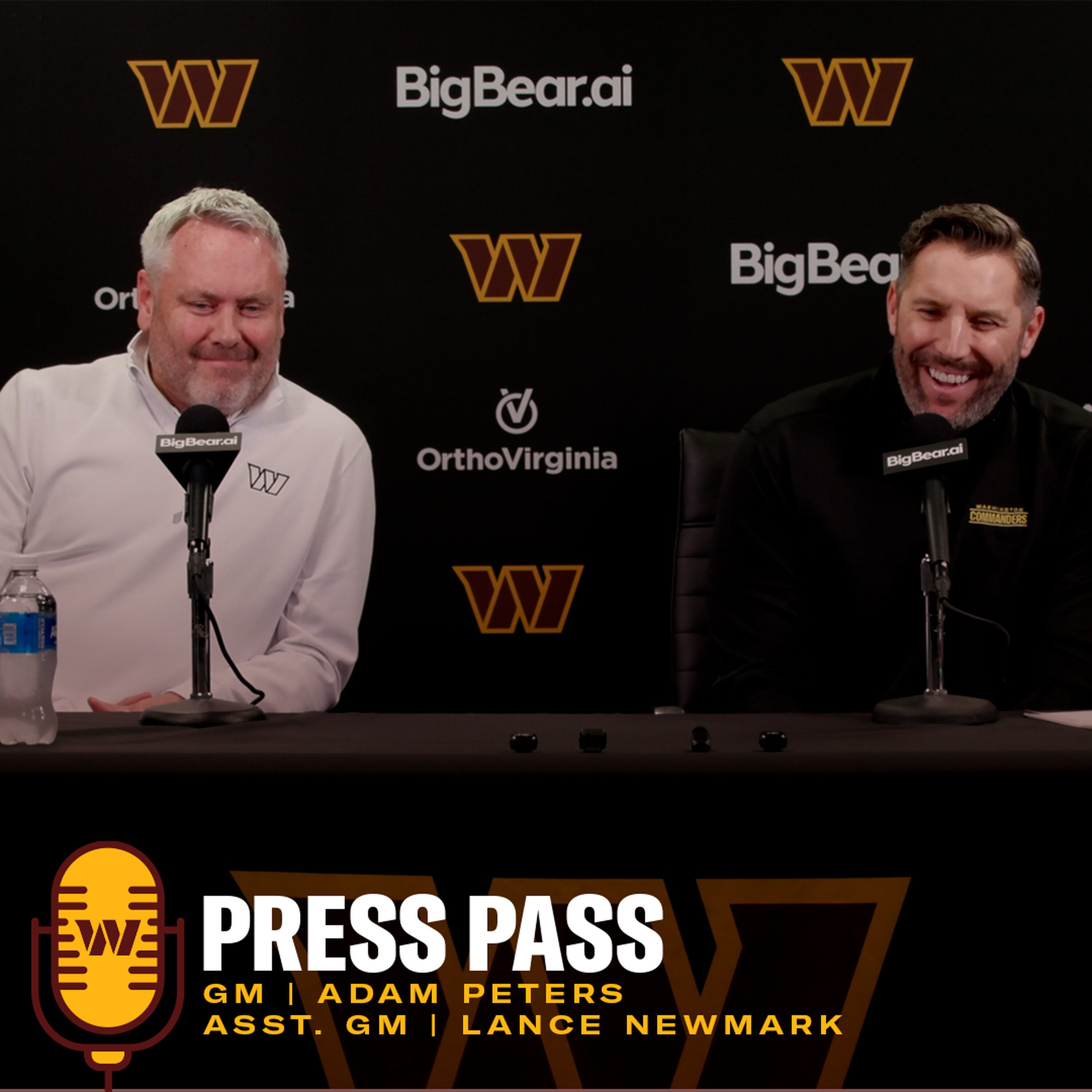 GM Adam Peters + Asst. GM Lance Newmark | April 16, 2026 | Press Pass | Washington Commanders | NFL episode artwork