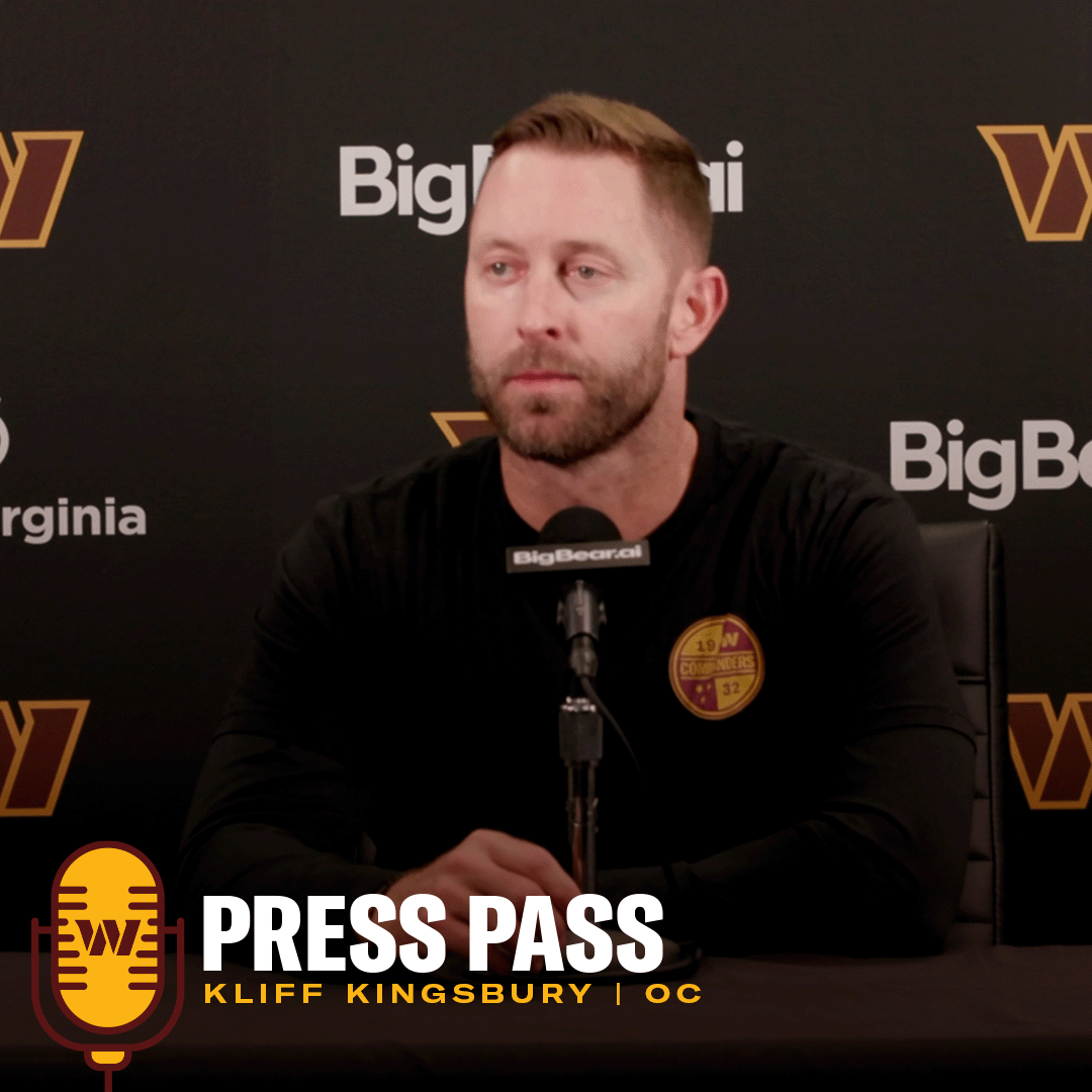 OC Kliff Kingsbury | October 2, 2025 | Press Pass | Washington Commanders | NFL