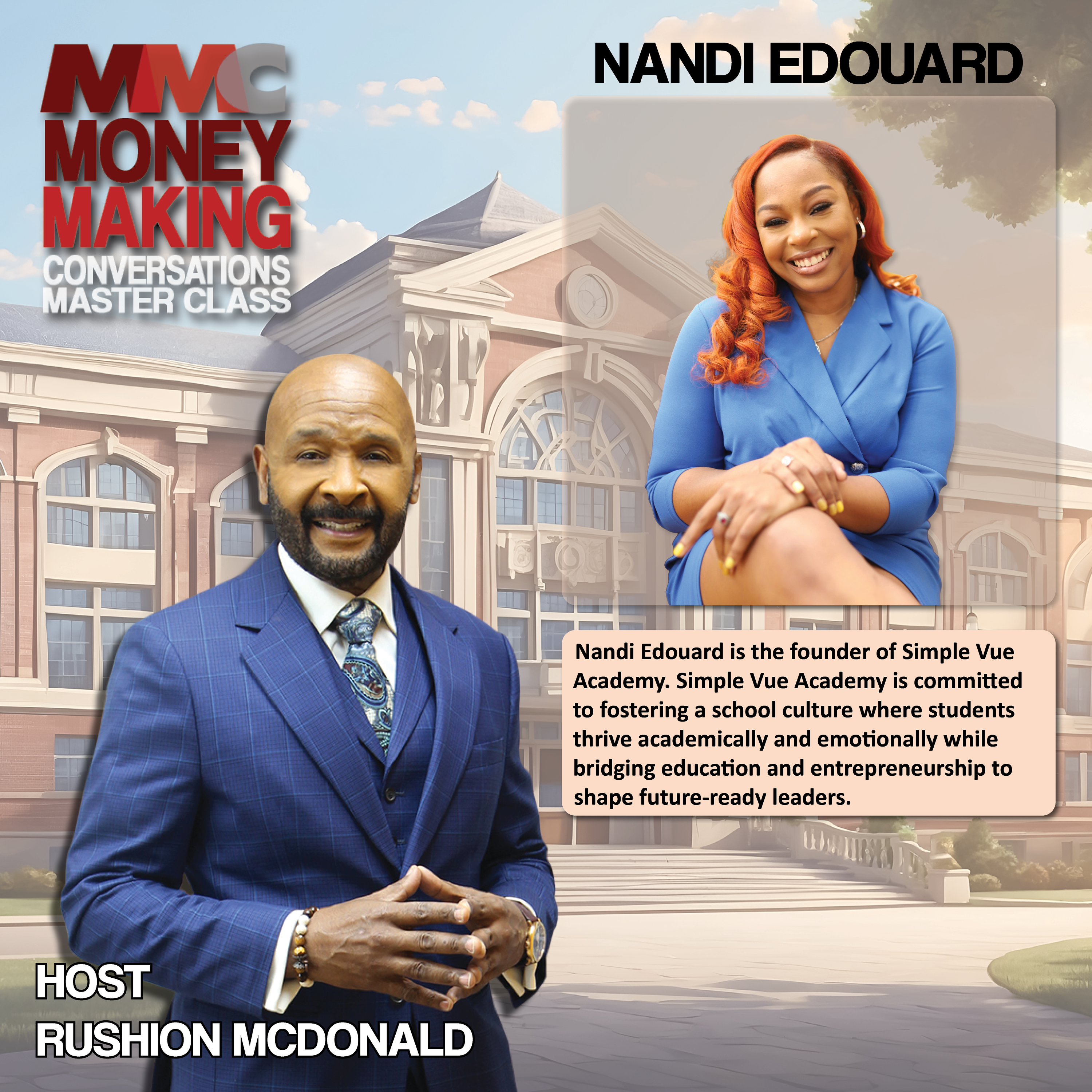 Education: Discusses her mission to blend academics with entrepreneurship and financial literacy.
