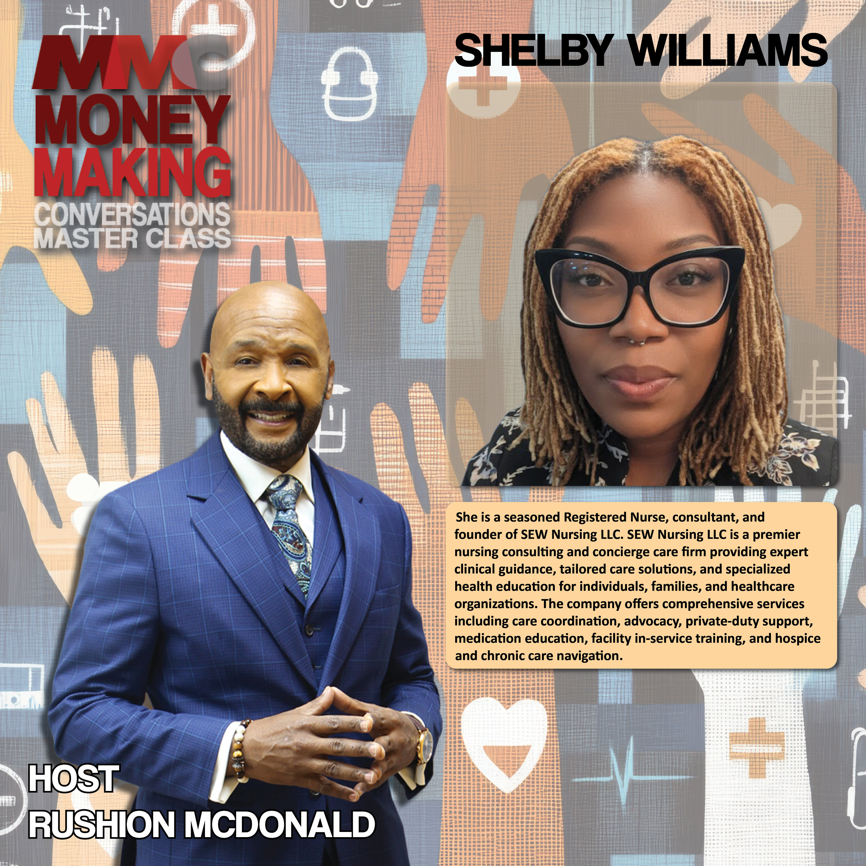 Information: Her company provides luxury nursing concierge care, personalized, at‑home, patient‑first nursing services.