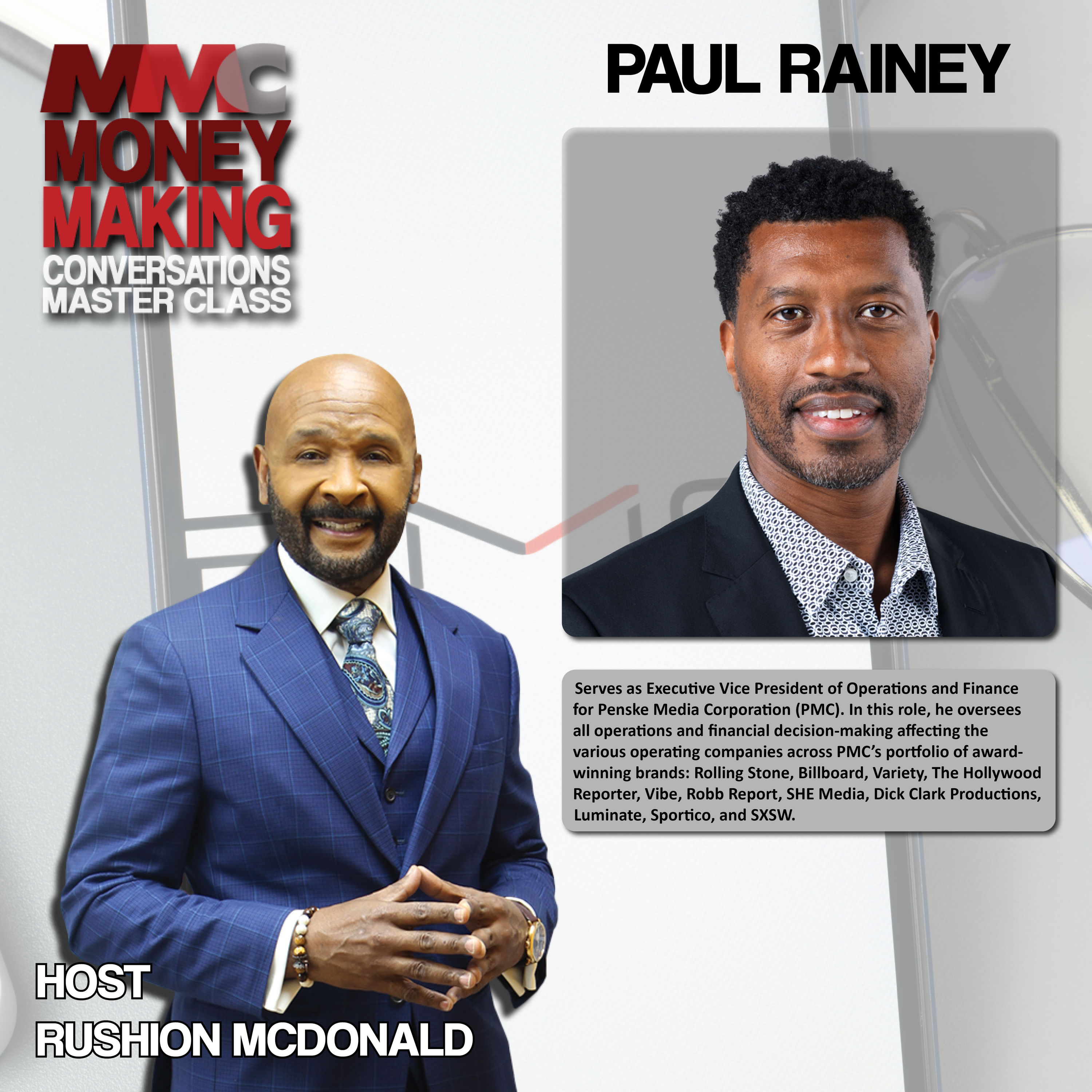 Executive Vice President of Operations:  Rolling Stone, Dick Clark Productions, Robb Report, Variety and SXSW.