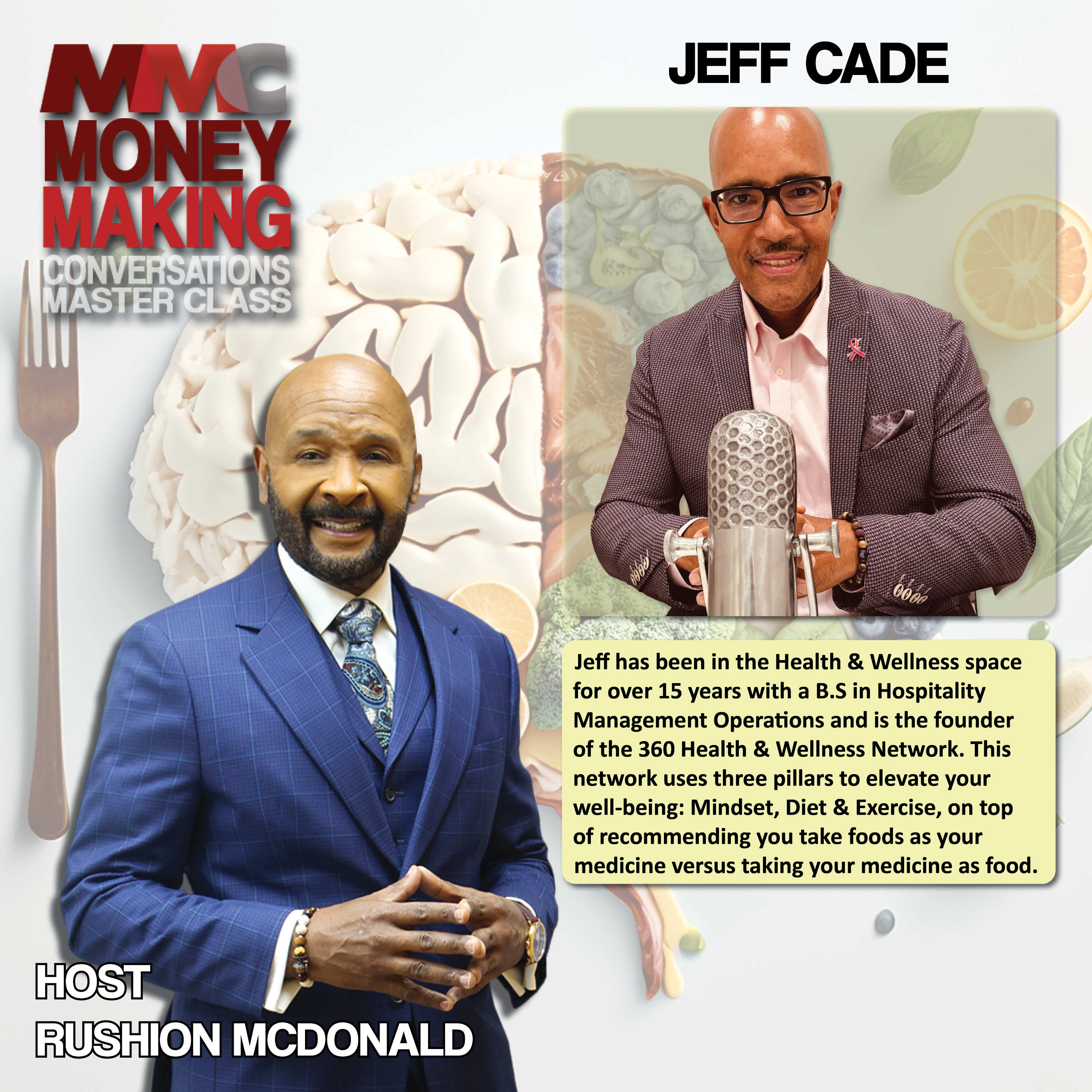 Healthy Tips: We discuss three pillars: Mindset, Diet, Exercise - “Take food as medicine, not medicine as food.”