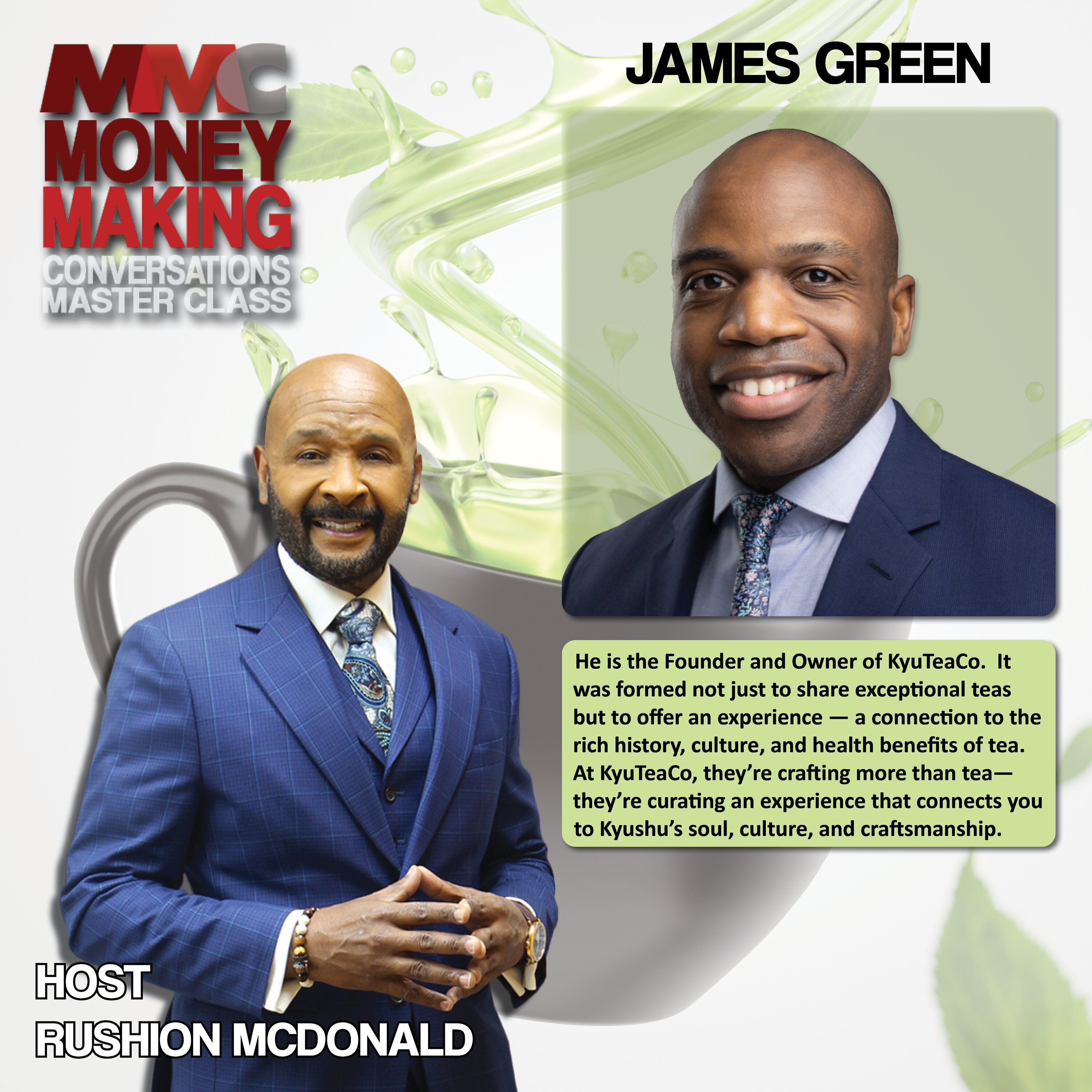 Changing Stereotypes: African American man partners with eight small, organic tea-growing families in Kyushu, Japan. Changing Stereotypes: African American man partners with eight small, organic tea-growing families in Kyushu, Japan.