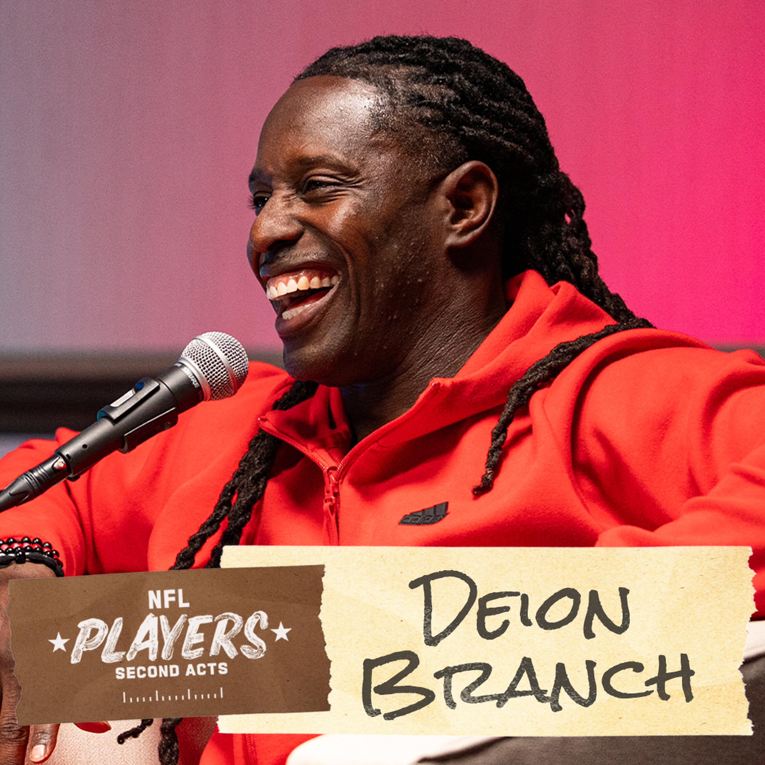 Cover art for the episode "Super Bowl MVP WR Deion Branch | NFL Players: Second Acts Podcast" from NFL: Good Morning Football