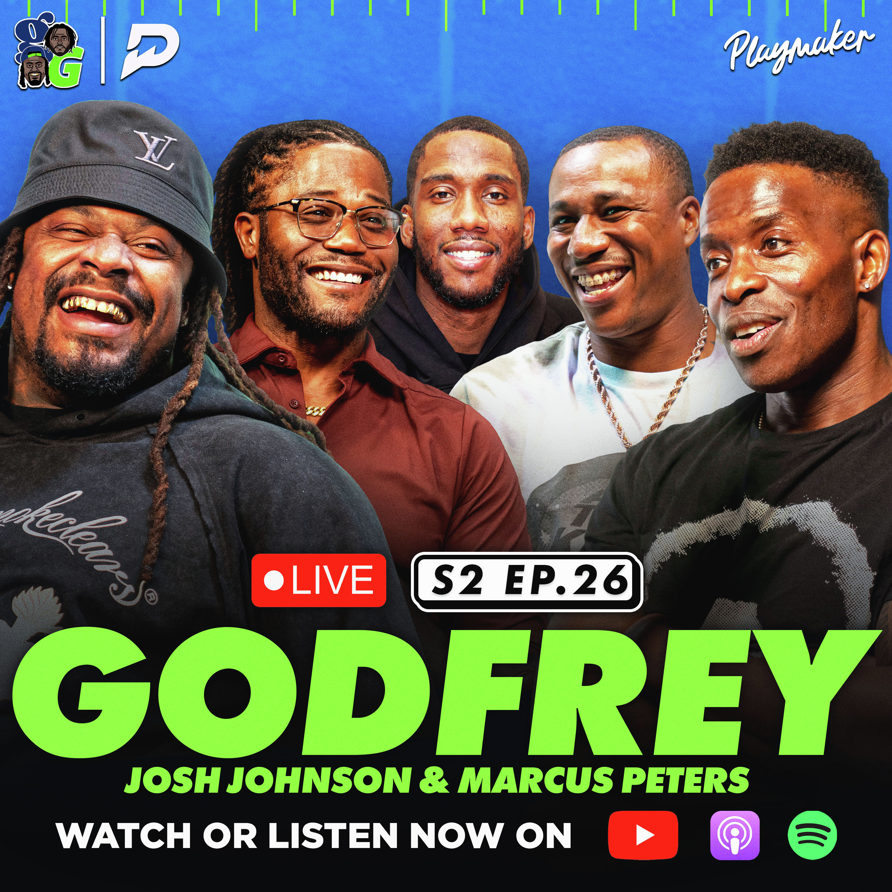 Marshawn Lynch Reacts to Super Bowl Rematch, Godfrey on Dave Chappelle & Black Team Ownership