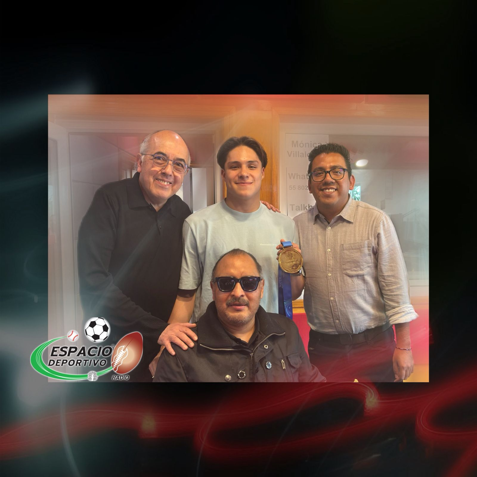 El campeón Osmar Olvera en la cabina de Espacio Deportivo de la Tarde 14 de agosto 2025