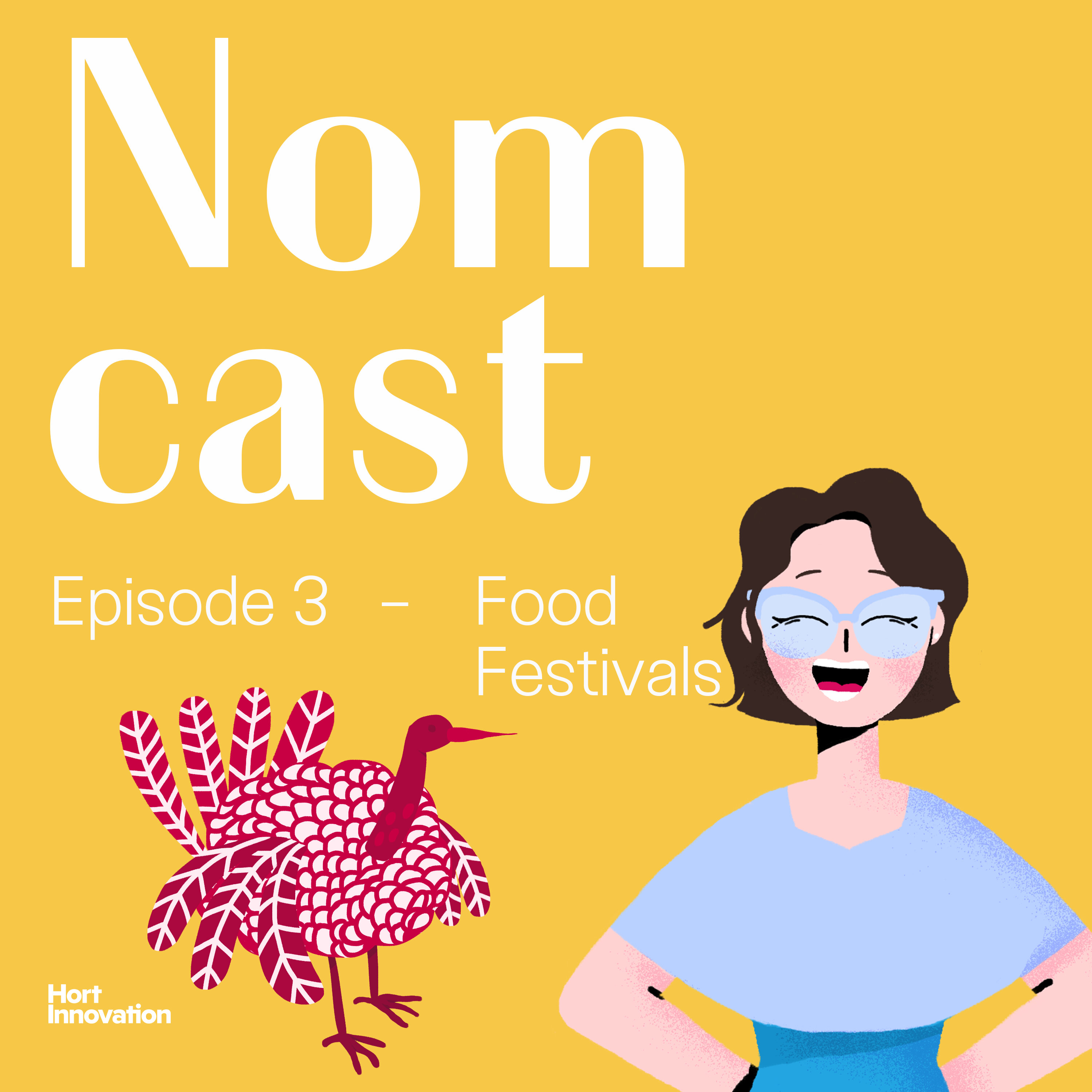 Nomcast Episode 3 - Food Festivals: let's tumble, splat and eat til we're (literally) blue episode artwork