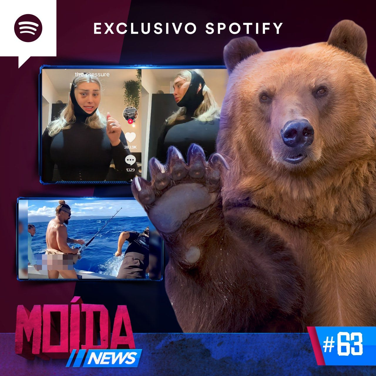 MoídaNews #63 ›  URSO ATACA ALPINISTA / CABEÇA DE MULHER "EXPLODE" EM AVIÃO / JASON MOMOA PESCA COM O R4BO DE FORA