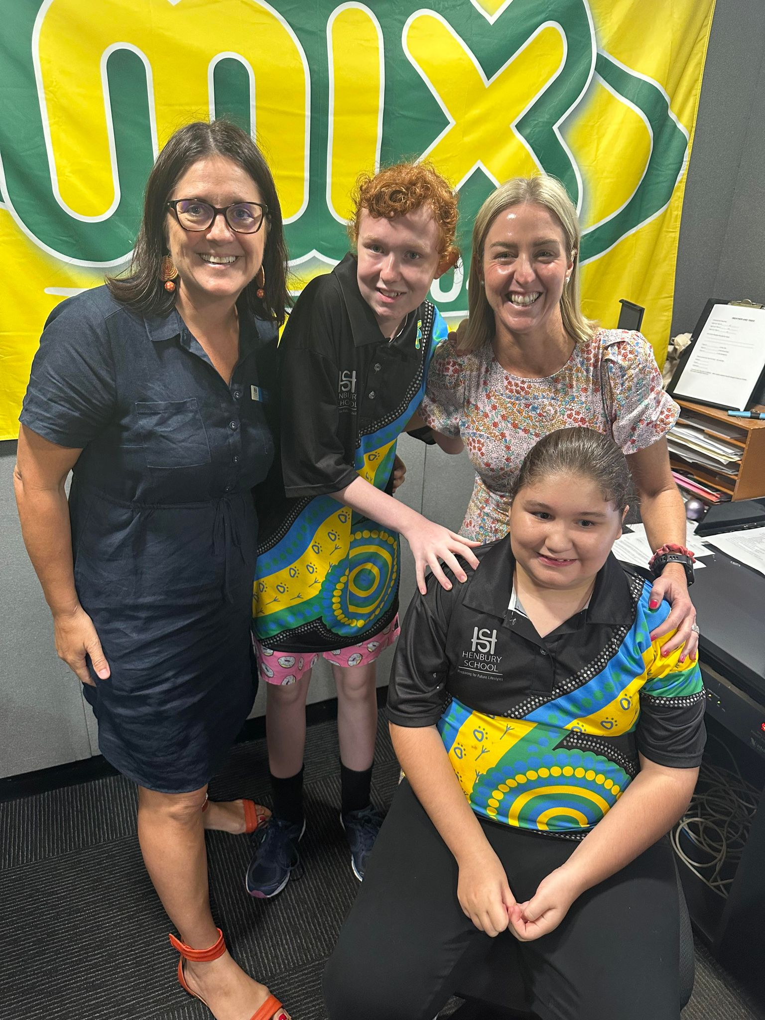 Year 7 student Mia Dempsey, School Captain Hannah Ziersch and Principal Sarah Corry say a new Mini Woolies at Henbury School will help students gain valuable skills for VET courses and employment