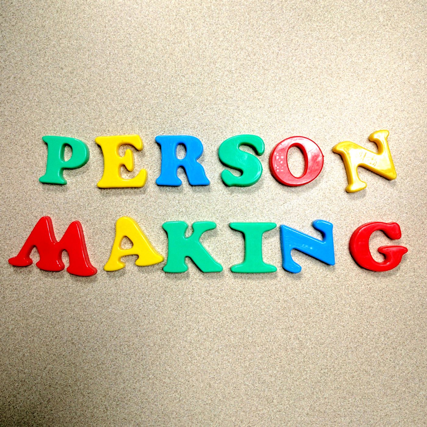 Person Making podcast artwork