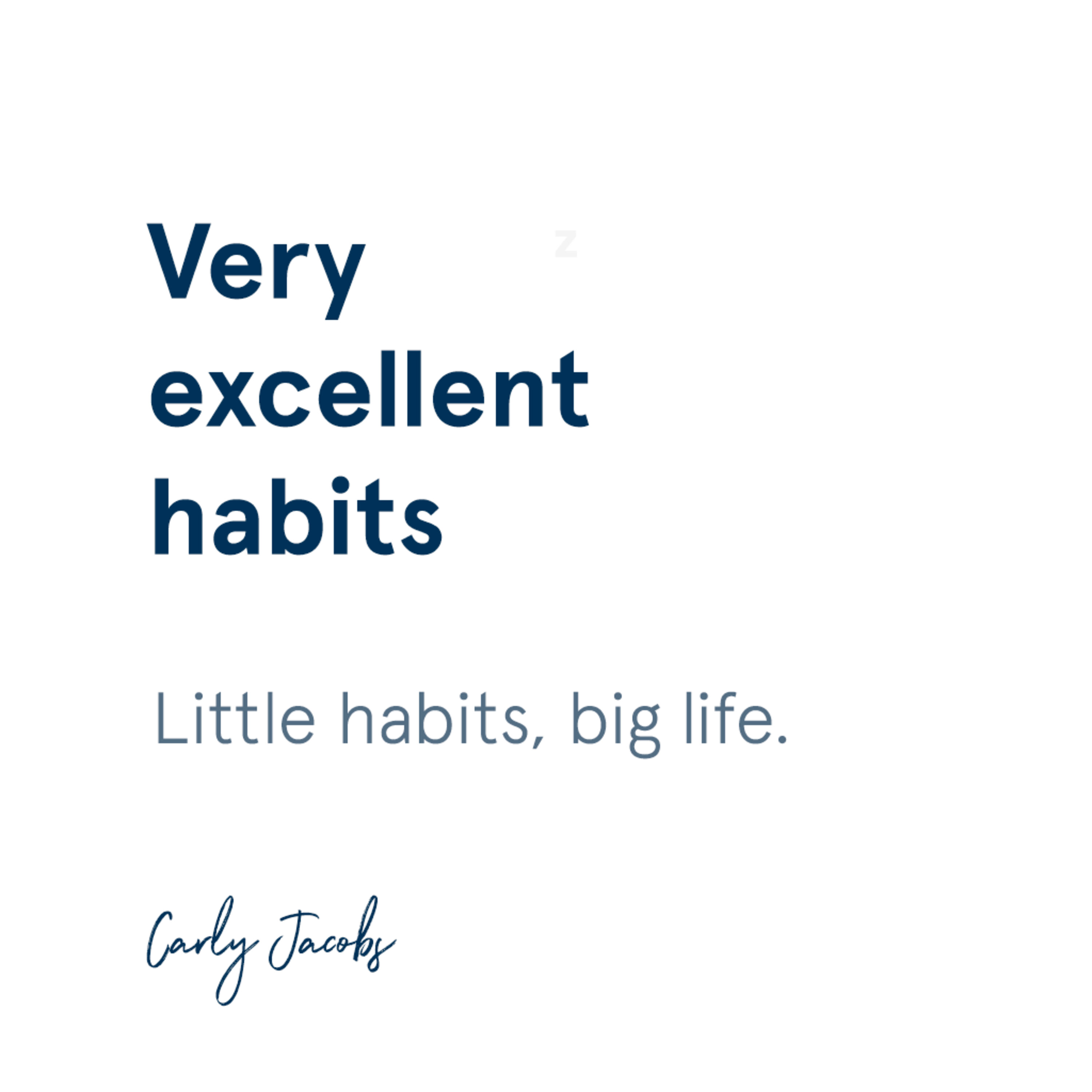 Very Excellent Habits cover